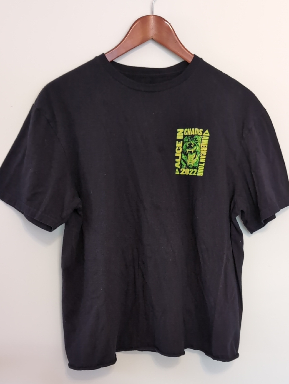 Alice In Chains 2022 American Tour Black Cropped Short Sleeve T-shirt Size Large